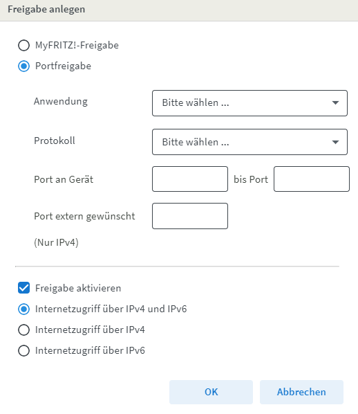 Auszug Frizubox Port-Freigabe 